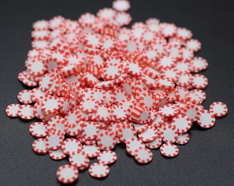 Peppermint Polymer Clay Slice Snowglobe Tumblers, Slime, Hair Gel, Nail Art, Jewelry Resin, DIY Projects Christmas Pinwheel Craft A11-6-1