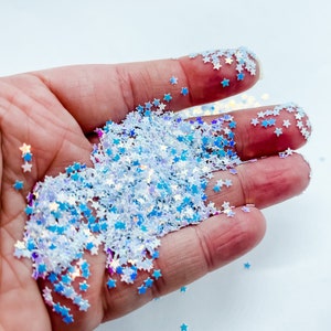 White Golden Iridescent Star Stars Fun Party Confetti Chunky Poly Glitter Epoxy Tumblers Ships From USA C7-2-4