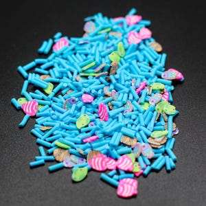 Under the Sea Polymer Clay Slice for Snowglobe Tumblers, Slime, Hair Gel, Nail Art, Jewelry, Resin, DIY Projects, Crafting, Ships USA B2-4-1