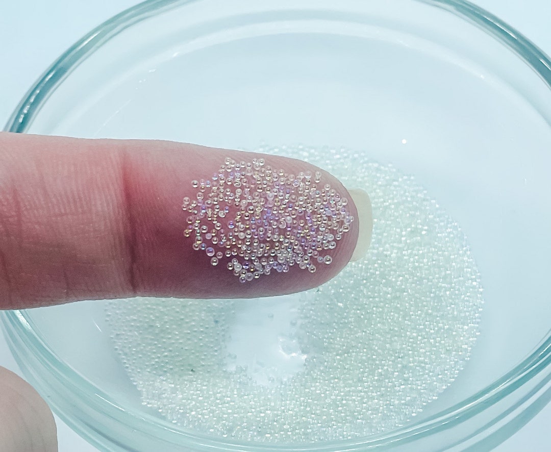 Crystal Clear AB Glass Caviar Pixie Micro Mini Beads Nail Art in Fancy