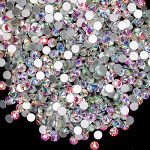 Crystal AB Flatback Rhinestone Dance Costume DIY Aurora Borealis Flat Back Nail Art Jewel Diamond 1440 Pcs SS3 SS6 SS10 SS16 SS20 SS30