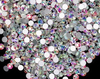 Crystal AB Flatback Rhinestone Dance Costume DIY Aurora Borealis Flat Back Nail Art Jewel Diamond 1440 Pcs SS3 SS6 SS10 SS16 SS20 SS30