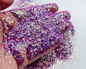 Rainbow Fish Pink Purple Silver Chunky Poly Glitter Mix for Glitter Epoxy Tumblers  Ships From USA D13-4-2