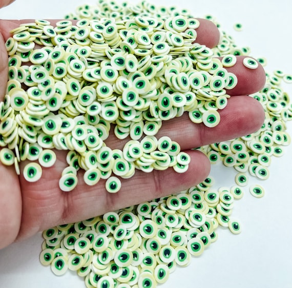 Green Googly Eyes Eyeball Eyeballs Halloween Creepy Slime Polymer Clay  Slice Slices Fake Bake Nail Art Faux Craft Ships From USA A7-6-3 