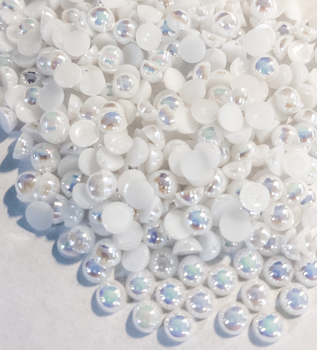 White Half Round Flatback Pearls mix sizes Imitation Pearl Beads Stone Flat  Back Glitters For Craft DIY Nail Craft Decoration