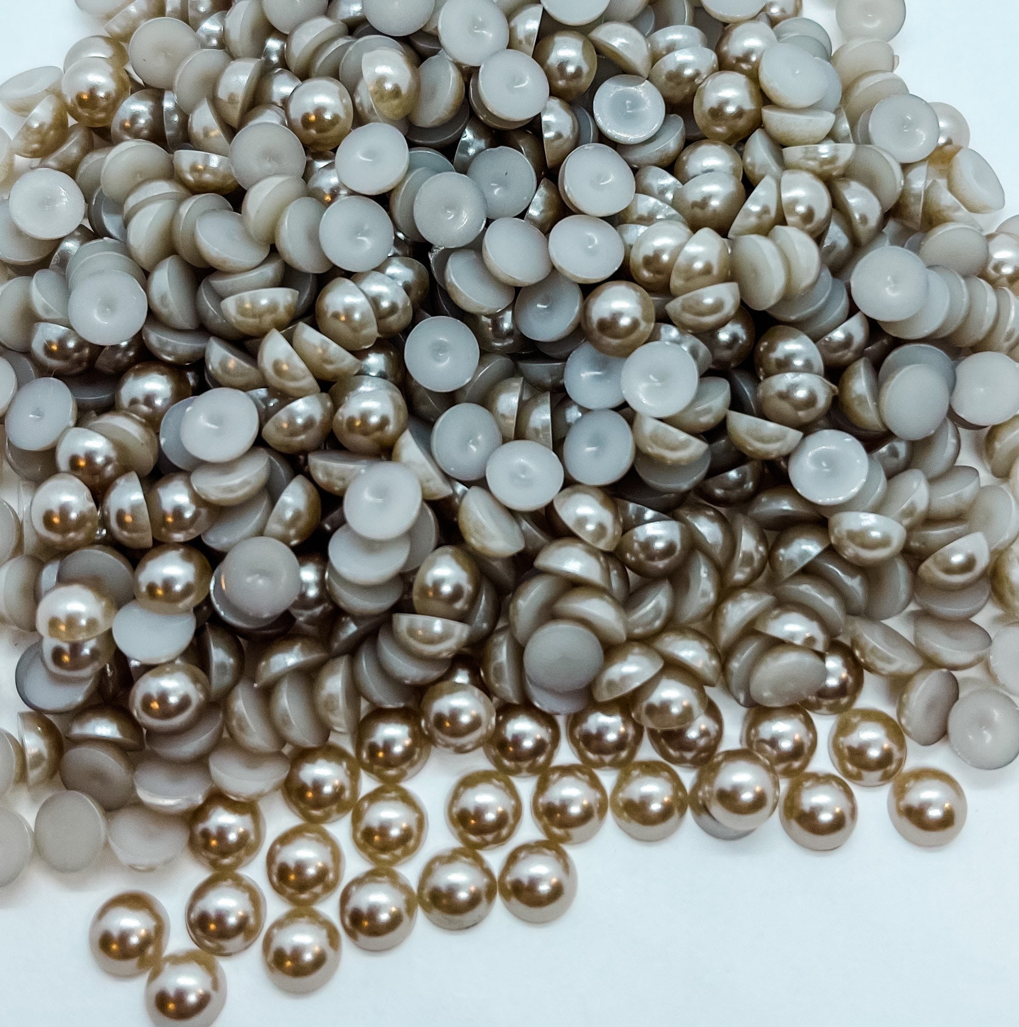 Coral Flat Back Faux MIXED Size Half Pearls 60 Grams 3mm, 4mm, 5mm, 6mm,  8mm, 10mm Half Round Embellishments, Diy, Crafts 