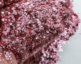 Spun Sugar Pink Light Chunky Poly Glitter Mix for Glitter Epoxy Tumblers  Ships From USA D14-6-3