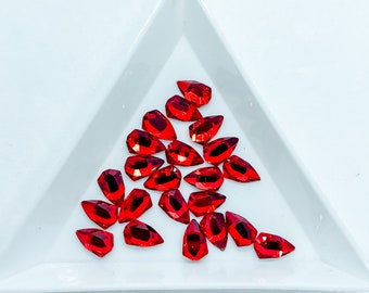 5x8mm Siam Red Oblong Shield Drop Shape Shaped Flatback Flat