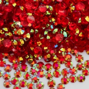 Translucent Red AB Jelly Rhinestone Resin Flatback Flat Back 3MM 4MM 5MM Dance Costume DIY, Nail Art, Gem, Jewel, Diamond, Tumbler Project