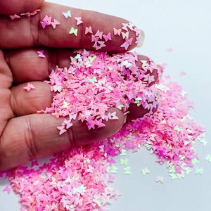 Light Pink Iridescent Butterfly Butterflies Fun Party Confetti Chunky Poly Glitter for Glitter Epoxy Tumblers Ships From USA C2-1-2