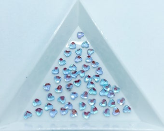 Diamantes de imitación con parte trasera plana en forma de corazón morado fantasma de 3 mm para decoración de uñas, envío desde EE. UU. G8-5-2