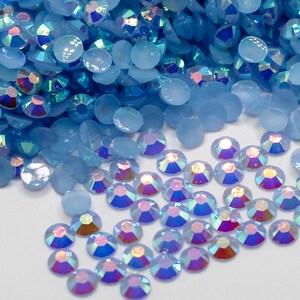 Powder Blue AB Jelly Rhinestone Resin Flatback Flat Back 3MM 4MM 5MM Dance Costume DIY, Nail Art, Gem, Jewel, Diamond, Tumbler Project