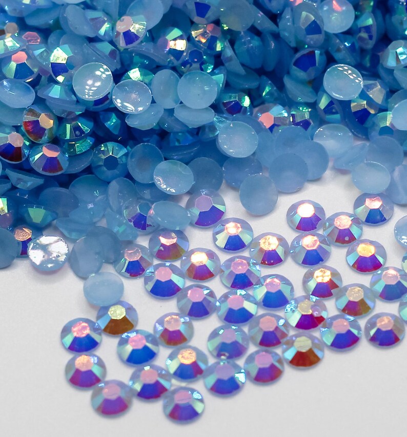 Powder Blue AB Jelly Rhinestone Resin Flatback Flat Back 3MM 4MM 5MM Dance Costume DIY, Nail Art, Gem, Jewel, Diamond, Tumbler Project