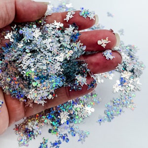 Silver Holographic Cupid with Arrow Valentines Love Fun Party Confetti Chunky Poly Glitter Jar Epoxy Tumblers Ships From USA C4-4-5