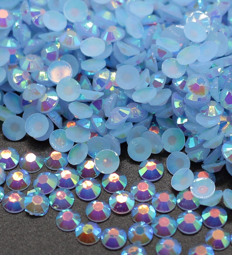 Powder Blue AB Jelly Rhinestone Resin Flatback Flat Back 3MM 4MM 5MM Dance Costume DIY, Nail Art, Gem, Jewel, Diamond, Tumbler Project