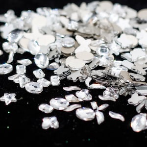 100 Pc Crystal Rhinestone Glass Flatback Mixed Shapes Flat Back Shapes Nail Art Gem Charm Jewel Diamond Costume Crystals G12-4-3