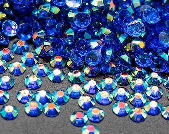 Translucent Dark Blue AB Jelly Rhinestone Resin Flatback Flat Back 3MM 4MM 5MM Dance Costume DIY, Nail Art, Jewel, Diamond Tumbler Project