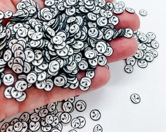5MM White Skeleton Skull NEW FACE Halloween Cute Slime Polymer Clay Slice Slices Fake Bake Nail Art Faux Craft Ships From USA A6-6-1