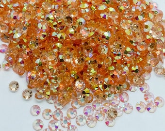 Translucent Orange AB Resin Jelly Rhinestone Rhinestones Non Hotfix Flatback Flat Back 3MM 4MM 5MM Ships From USA