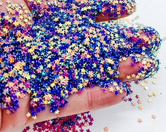Deep Purple Golden Iridescent Star Stars Fun Party Confetti Chunky Poly Glitter Epoxy Tumblers Ships From USA C8-1-4