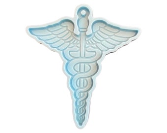 Medic Medical Doctor Nurse Caduceus Silicon Keychain Key Chain Mold Ships From USA H11-1