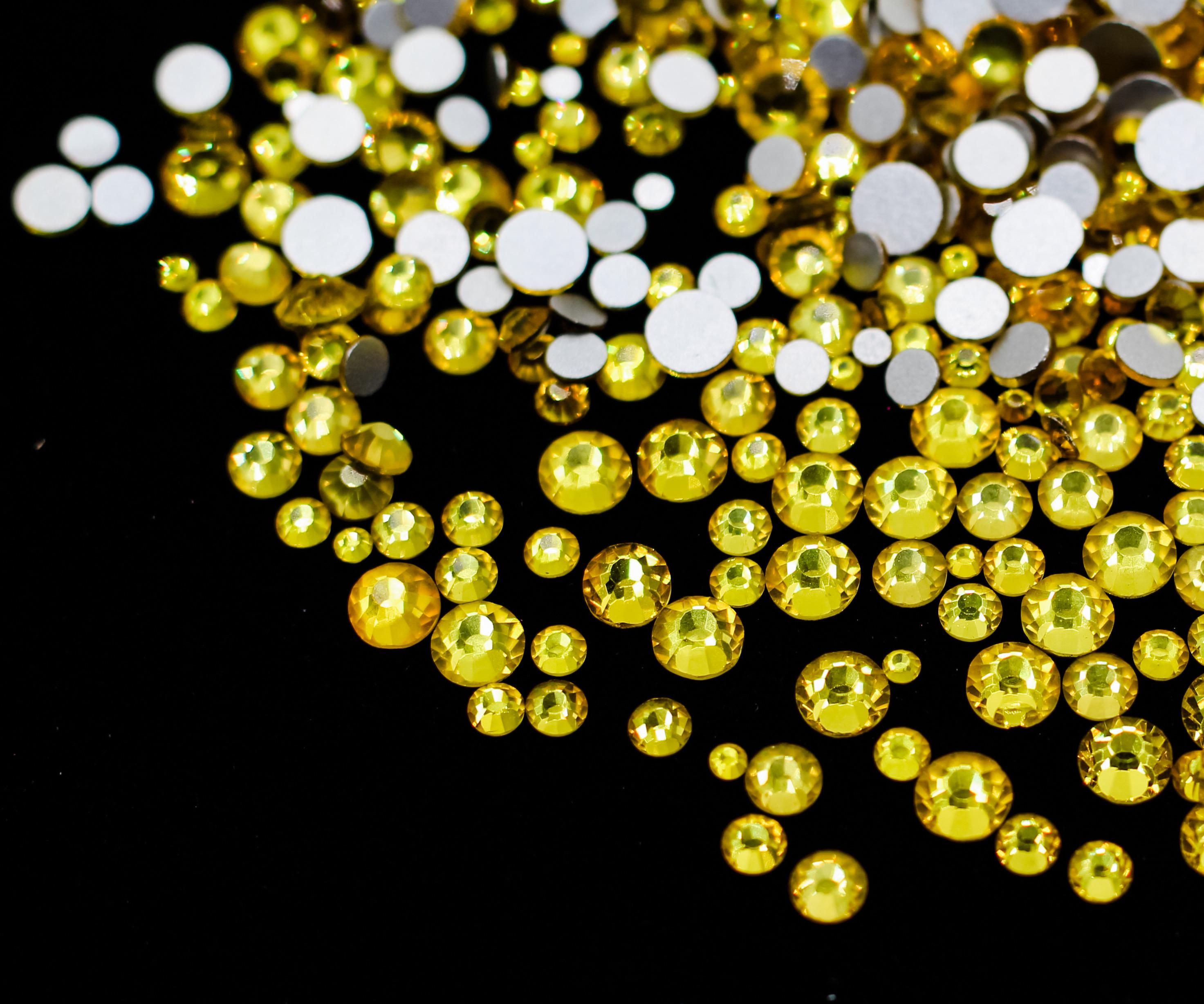 ミュージシャン Citrine Citrine Flatback Rhinestone MIX Bag 1440 Pc Yellow Flat Back