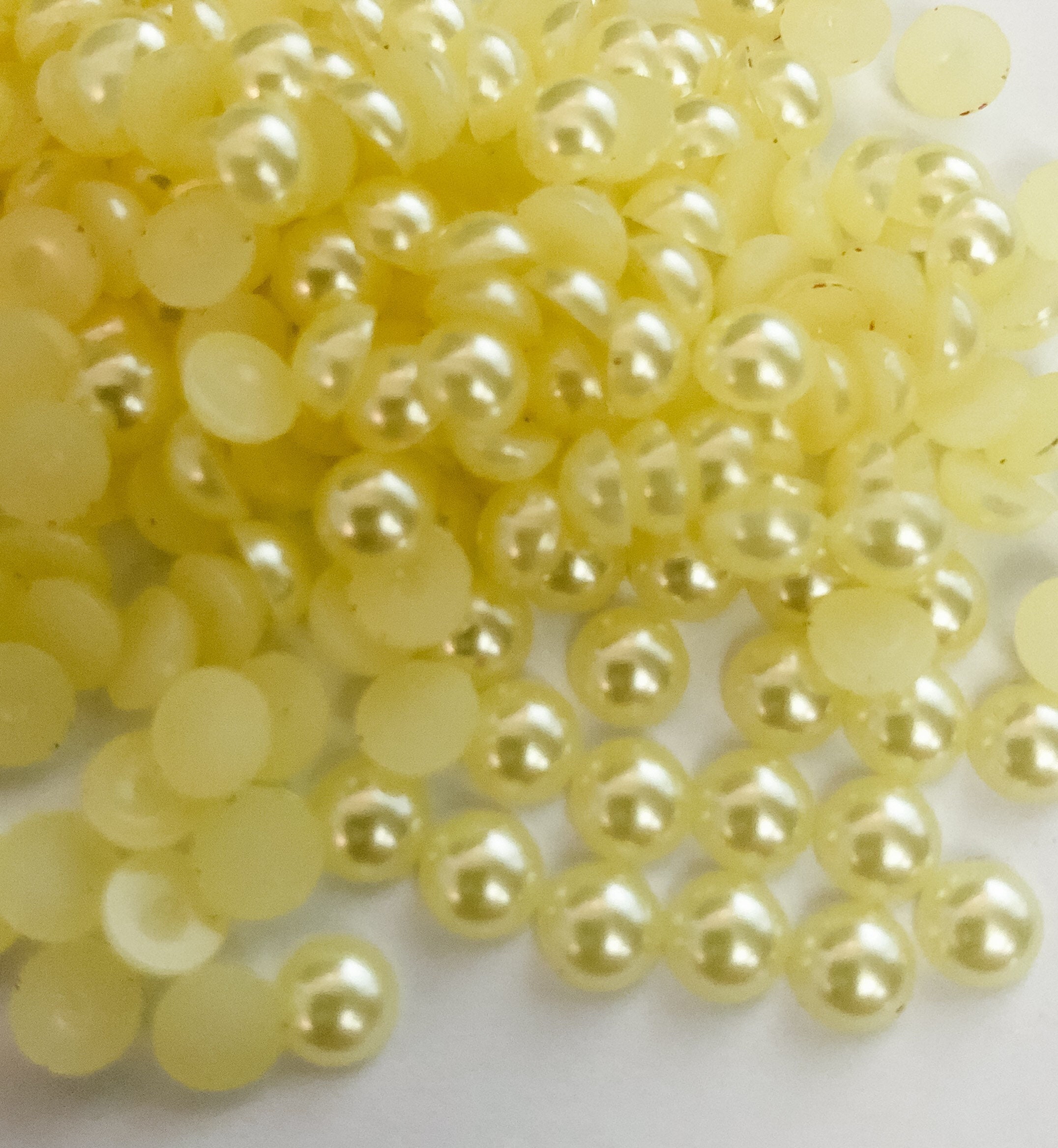 5mm Half Pearls Bright Yellow