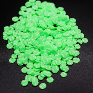 Tennis Polymer Clay Slice Ball for Snowglobe Tumblers, Slime, Hair Gel, Nail Art, Jewelry, Resin, DIY Projects, Crafting, Ships USA A6-3-1