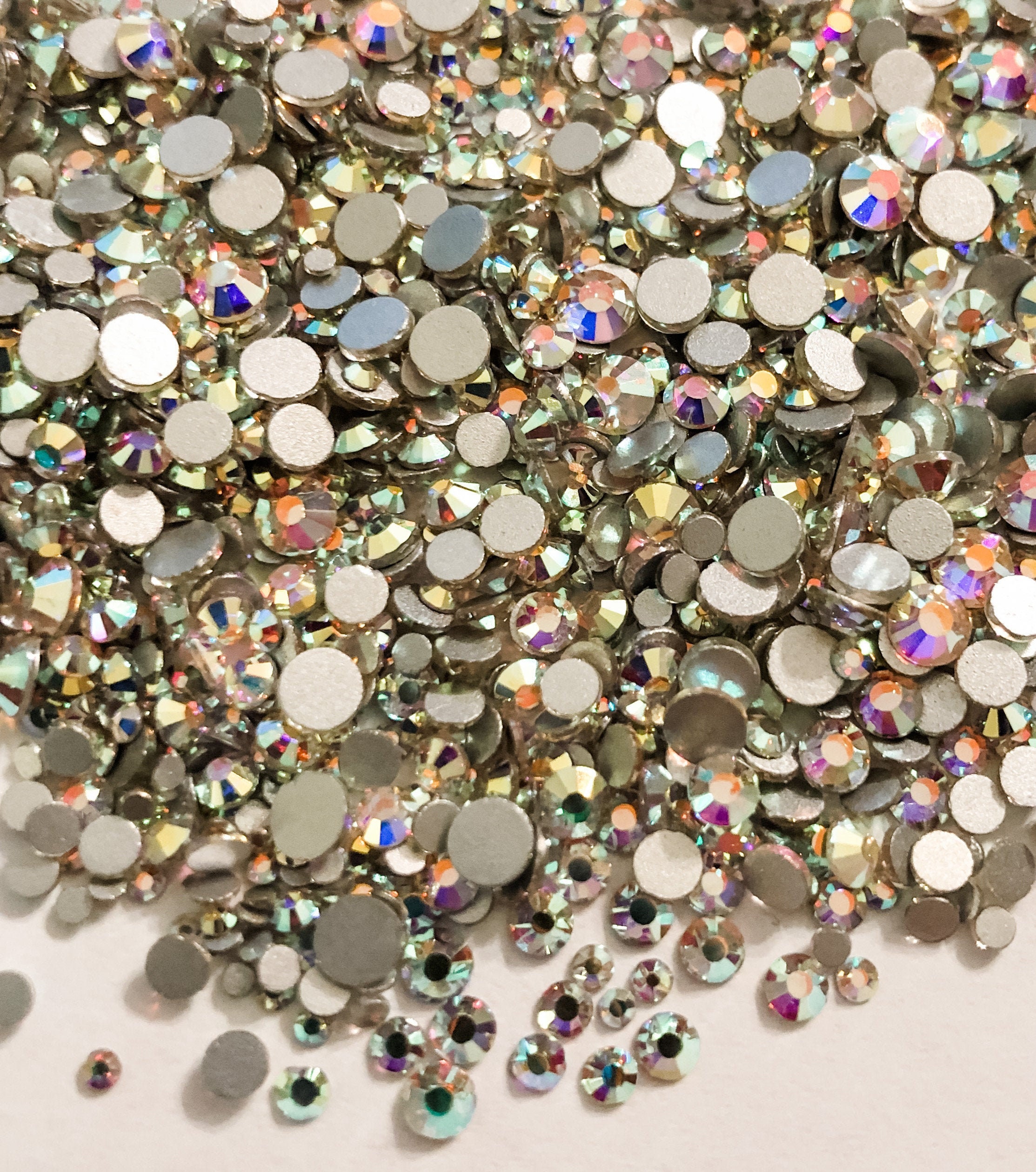 1440 Pieces Mix Mixed Sizes Crystal Ab Flatback Flat Back Etsy