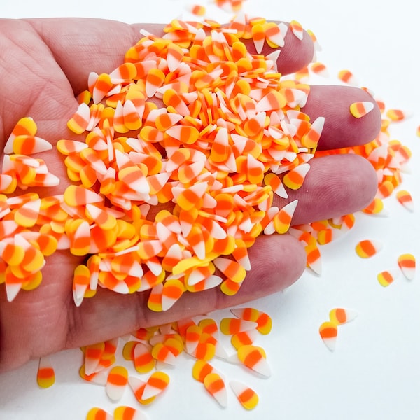 Candy Corn Halloween Holiday Slime Polymer Clay Slice Slices Fake Bake Nail Art Faux Craft Ships From USA A5-6-4