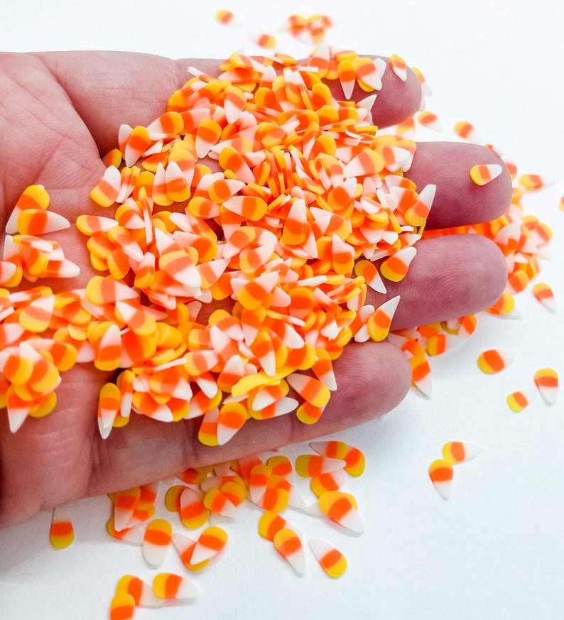 Candy Corn Halloween Holiday Slime Polymer Clay Slice Slices Fake Bake Nail Art Faux Craft Ships From USA 