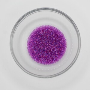 Purple AB Glass Micro Beads for Nail Art, Pixie Mini, 5 Gram Jar, 1MM Size, Jewelry Craft Supplies, Embellishment, Undrilled