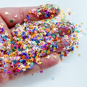Mixed Colors Golden Iridescent Butterfly Butterflies Fun Party Confetti Chunky Poly Glitter Epoxy Tumblers Ships From USA C1-5-5
