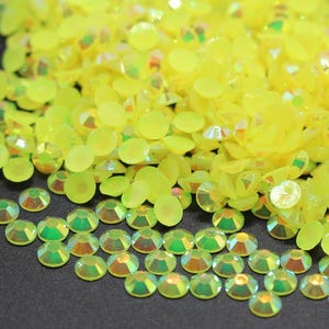 Yellow AB Jelly Rhinestone Resin Flatback Flat Back 3MM 4MM 5MM Dance Costume DIY, Nail Art, Gem, Jewel, Diamond, Tumbler Project