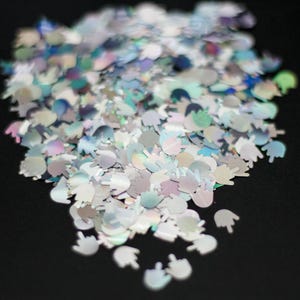 Silver Middle Finger Poly Glitter Confetti Epoxy Tumblers, Birthday Party Decor, Craft Supplies, DIY, Scrapbooking, Card Making C6-6-5