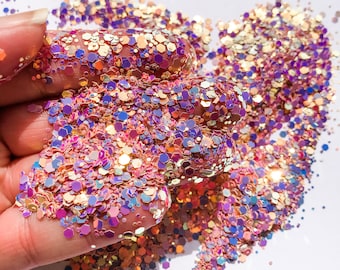 Golden Sunset Chameleon Color Changing Shift Chunky Poly Glitter Mix for Glitter Epoxy Tumblers  Ships From USA D4-1-2
