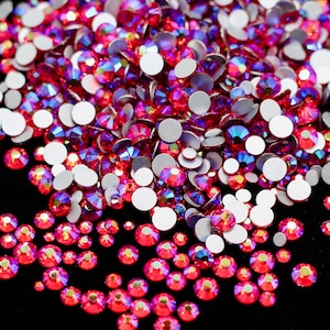 Lt Siam AB Flatback Rhinestone Mix Bag 1440 Pc Aurora Flat Back Dance Costume DIY Nail Art Gem Rhinestones SS6 SS10 SS12 SS16 SS20 Ships USA