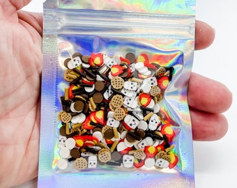 50g/lot Tumbler Slime Accessories Polymer Flame Doll Long Candy Cookies  Mixed Fire Smores Clay Slices Sprinkles for Diy Crafts Shaker