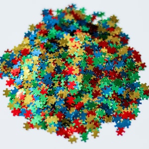 Autism Puzzle Awareness Glitter Confetti Epoxy Tumblers, Birthday Party Decor, Craft Supplies, Events DIY, Scrapbooking, Card Making C10-2-1