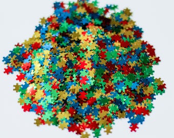 Autism Puzzle Awareness Glitter Confetti Epoxy Tumblers, Birthday Party Decor, Craft Supplies, Events DIY, Scrapbooking, Card Making C10-2-1
