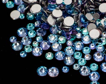 Oceanside Flatback Rhinestone Flat Back Purple Blue 1440 Pc MIX Bag Dance Costume DIY Nail Art Jewel Rhinestones SS6 SS10 SS12 SS16 SS20 USA