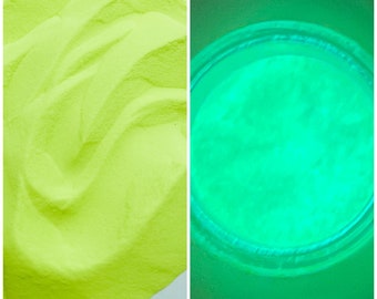 Yellow to Green Glow in the Dark #107 Mica Powder 5 GRAM JAR Soap Making Epoxy Crafts Slime Epoxy Tumblers Ships From USA