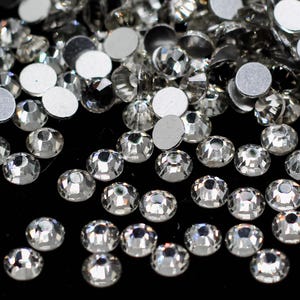 Crystal Flatback Rhinestone Clear Flat Back Dance Costume DIY Rhinestones Nail Art Jewel Diamond 1440 Pcs SS3 SS6 SS10 SS16 SS20 Ships USA