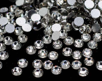 Crystal Flatback Rhinestone Clear Flat Back Dance Costume DIY Rhinestones Nail Art Jewel Diamond 1440 Pcs SS3 SS6 SS10 SS16 SS20 Ships USA