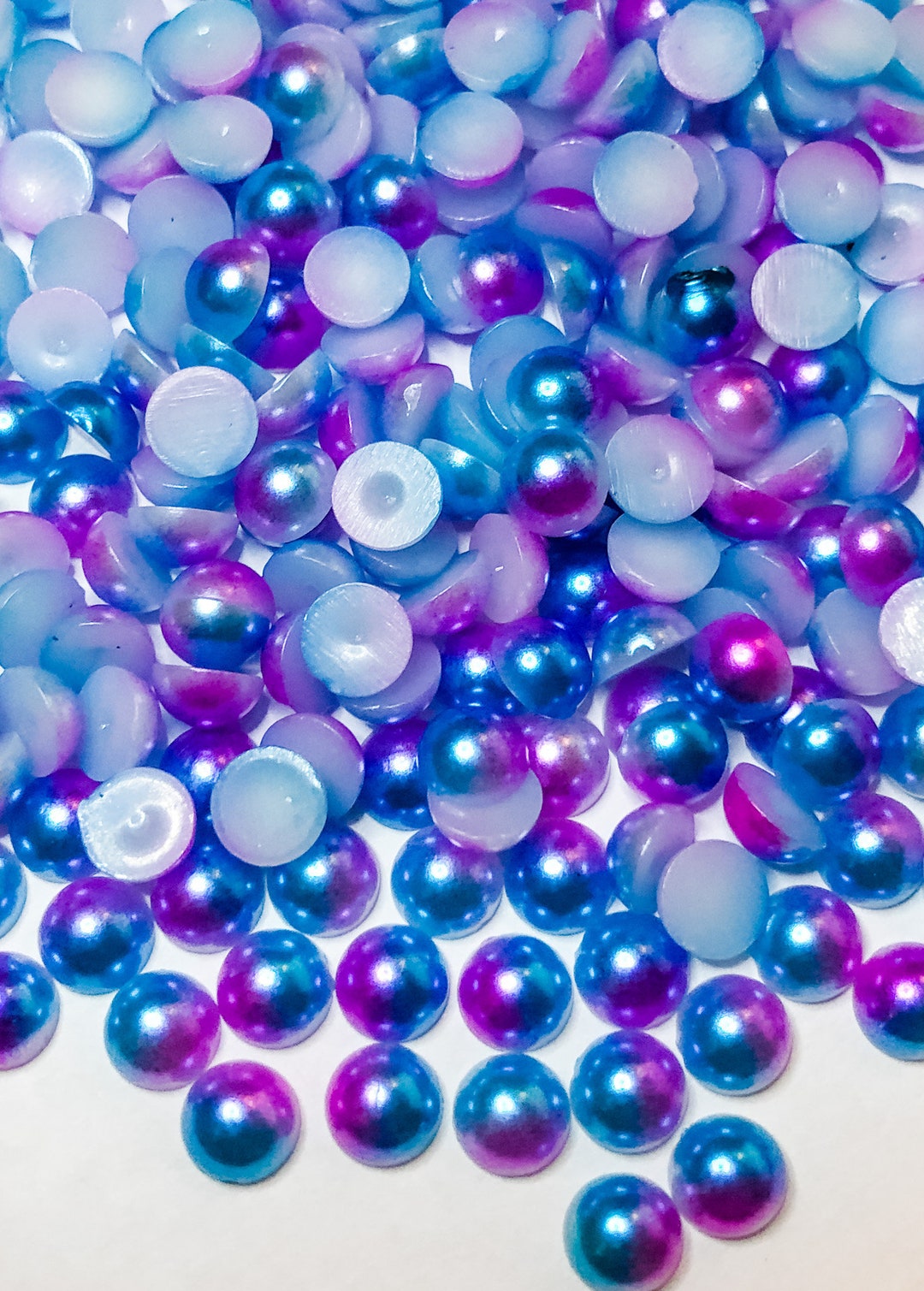 Purple Blue Ombre Gradient Half Round Pearl Pearls Non Hotfix - Etsy
