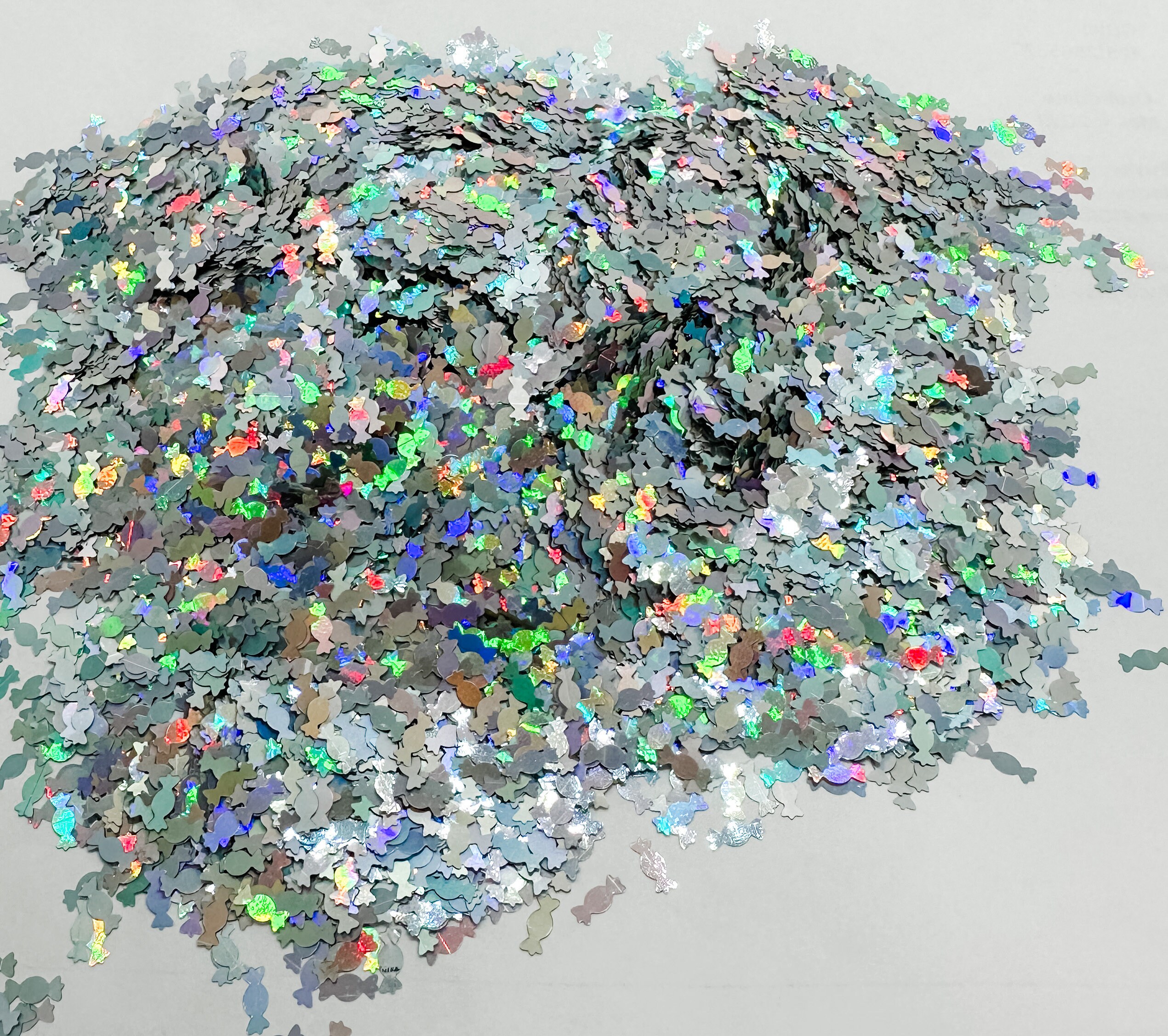 Silver Hard Candy Wrapped Holiday Christmas Holographic Fun Party ...