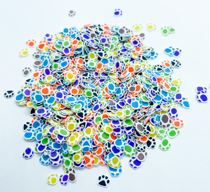 Bold Color Dog Paw Paws Puppy Love Sprinkle Slime Polymer Clay Etsy