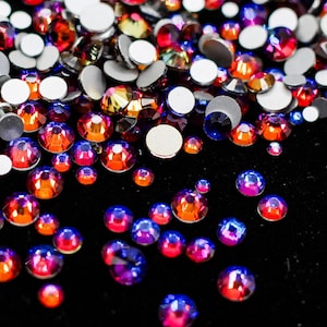 Blue Flame Flatback Rhinestone Flat Back 1440 Pc MIX Bag Dance Costume DIY Nail Art Diamond Rhinestones SS6 SS8 SS10 SS12 SS16 SS20 Ship USA