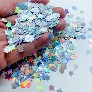 Silver Holographic Middle Finger Sassy Confetti Chunky Poly Glitter for Glitter Epoxy Tumblers Ships From USA C6-6-5