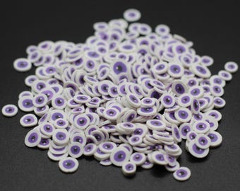 Bolas de nieve de arcilla polimérica con forma de ojo morado, vasos, slime, gel para el cabello, decoración de uñas, joyería, resina, proyecto de bricolaje, manualidades de Halloween (A8-6-4)